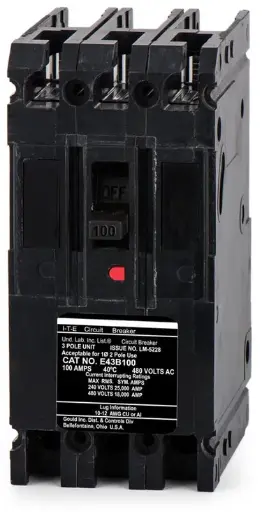 [E43B100U] E43B100U    CIRCUIT BREAKER 100AMP 480V AC 3-POLE