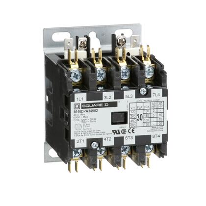 [8910DPA34V02] CONTACTOR 30A 4P COIL 120V