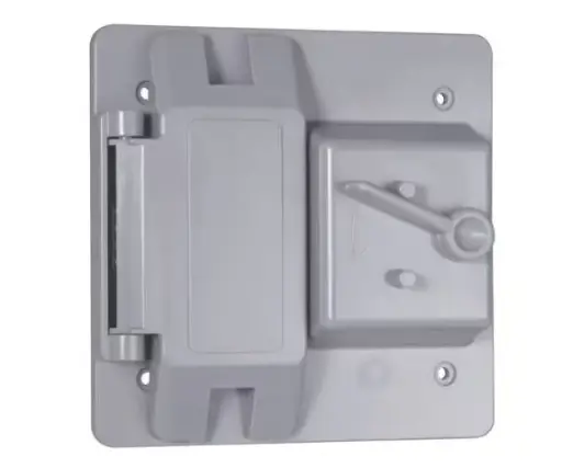 [PTC521GY] PTC521GY  CUBIERTA DE PLASTICO PALANCA Y RECEPTACULO  GRAY  Weatherproof Cover, Double Gang Box Type, 2 Gangs, Toggle Cover