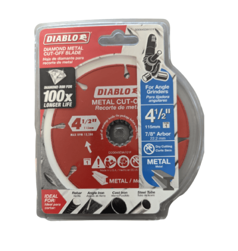 [DDD045DIA101F] DDD045DIA101F  DIABLO DIAMOND METAL CUT-OFF DISCS 4-1/2 7/8 ARBOR