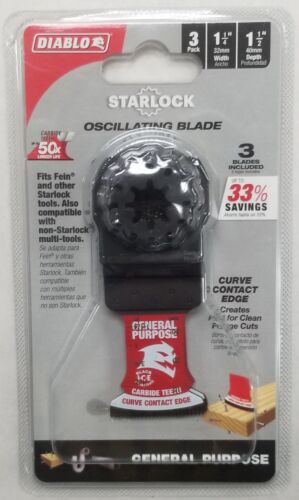 [DOS125CGP3] DOS125CGP3    DIABLO STARLOCK CARBIDE OSCILLATING BLADE CURVE CONTACT EDGE 3PK 1-1/4 X 1-1/2 DOS125CGP3