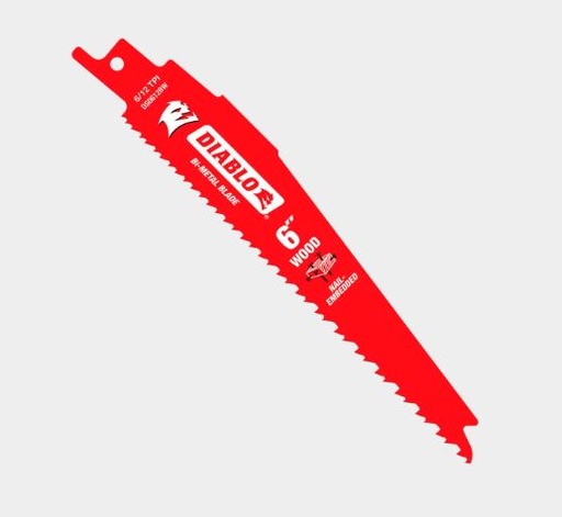 [DS0612BW5] DS0612BW5  6" 6/12TPI Bi-Metal Reciprocating Saw Blades for Nail-Embedded Wood (5-Pack) DIABLO