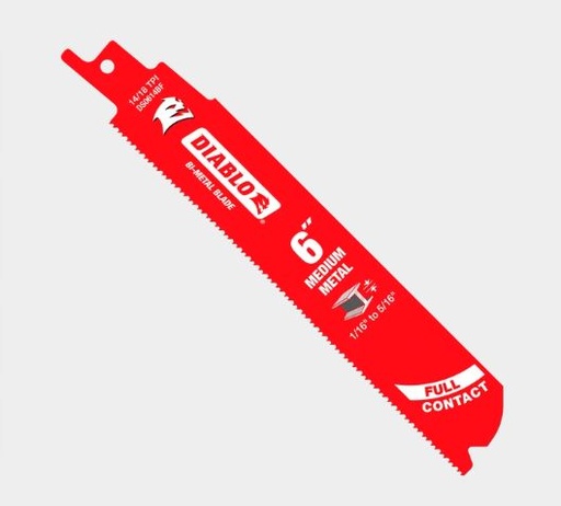 [DS0614BGP5] DS0614BGP5  Diablo 6" 14/18TPI Bi-Metal Reciprocating Blades for Medium Metal