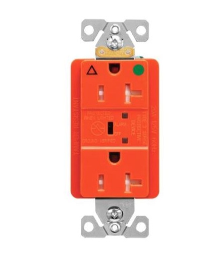[TRIG8362RN] TRIG8362RN  Eaton extra heavy-duty hospital grade decorator duplex receptacle 20A.125V.orange
