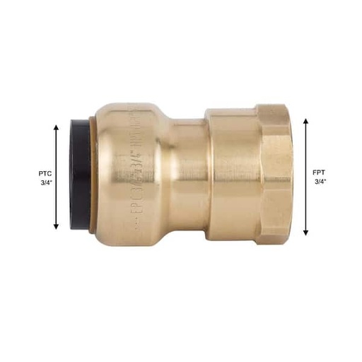 [FSBFA34] FSBFA34  3/4'' IN BRASS PUSH-TO-CONNECT X FEMALE PIPE THREAD ADAPTER 