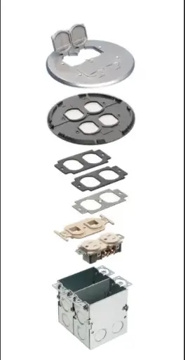 [FLB6242NL] FLB6242NL FLOORBOX  KIT  6" NICKEL  120V / LV ARLINGTON COVER BOX