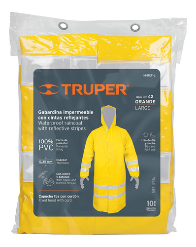 [17723] 17723   CAPA DE AGUA AMARILLA  CINTAS REFLEJANTES Large size raincoat w/reflective stripes