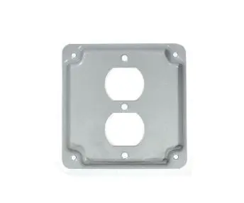 [11402] 11402   4''  IND COVER ONE DUPLEX Mulberry  Square Box Cover, 1/2" Raised, (1) Duplex, Steel 