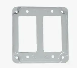 [11433] 11433   4''  Mulberry 11433 1/2 Inch Raised Powder Coated Steel 2-GFCI Receptacle Square Box Cover 