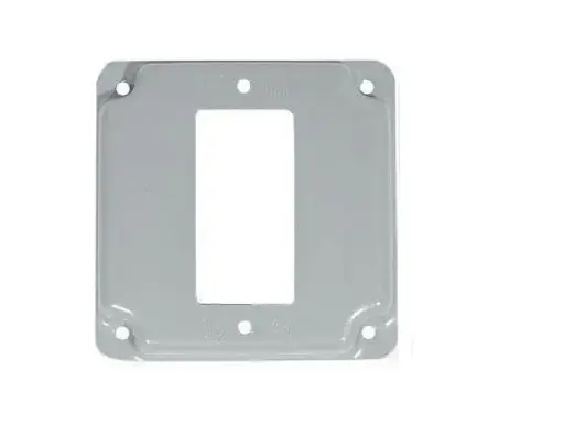 [11432] 11432  1/2'' COVER  Raised Powder Coated Steel 1-GFCI Receptacle Square Box Cover