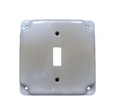 [11401] 11401 4'' INDUSTRIAL COVER ONE SWITCH  Square Box Cover, 1/2" Raised, (1) Toggle, Steel