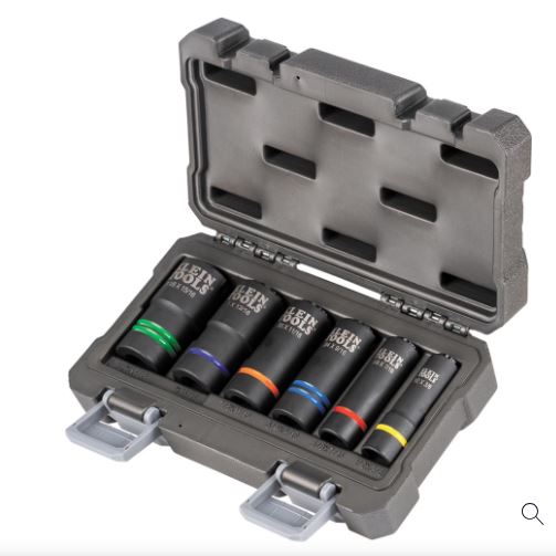 [66010] 66010  KLEIN 2-In-1 Impact Socket Set, 12-Point, 6-Piece