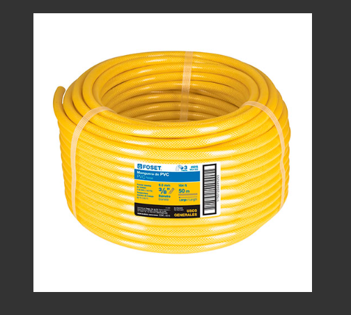 [45015 18408] 45015 18408 MANGUERA PARA GAS REFORSADA PVC  3/8''  60 GRADOS .C. DE TEMPERATURA  2.2MM ESPESOR PRECION MAXIMA 140PSI VENTA X PIES