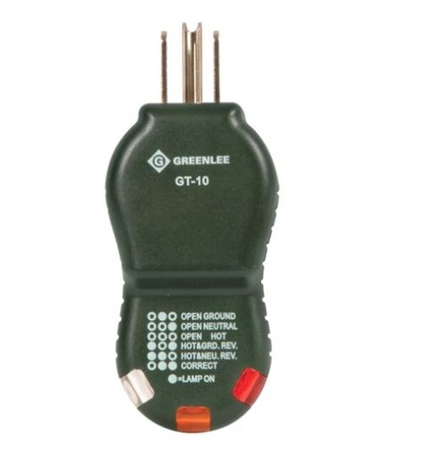 [GT-10] GT-10   Greenlee 110V Outlet Circuit Tester with Polarity