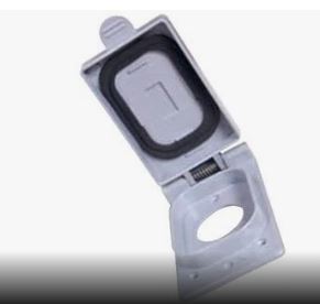 [1320] 1320  SINGLE RECEPTACLE COVER  50A 2.187 Pvc Single Receptacle Cover-Weatherproof
