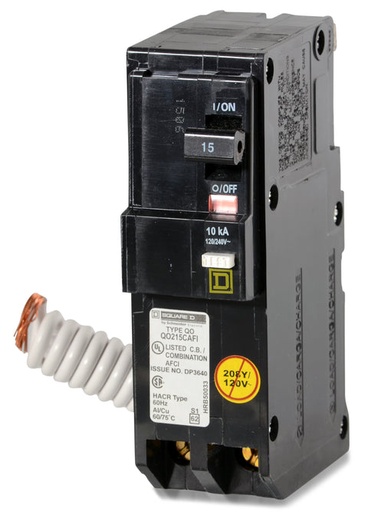 [QO215CAFI] QO215CAFI BREAKER DP 15A COMB ARC FLT SQUARE D