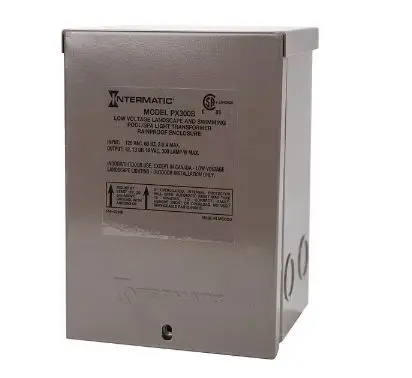 [PX300S] PX300S 300W Pool Light Transformer 12V, 13V, 14V - Supply for Pool/Spa Lights, Submersible Fixtures, and Landscape Lights - Enhanced Safety with Circuit Protection, Brown Stainless Steel  Intermatic