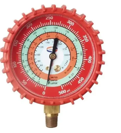 [G9LAD] G9LAD  UNIWELD  2.5” RED/HIGH PRESSURE LPF™ GAUGE W/BOOT, (PSI °F) (R-134a/R12)