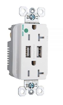[TR5362USB-W] TR5362USB-W  USB Charger with Tamper-Resistant 20A Duplex Receptacles, White