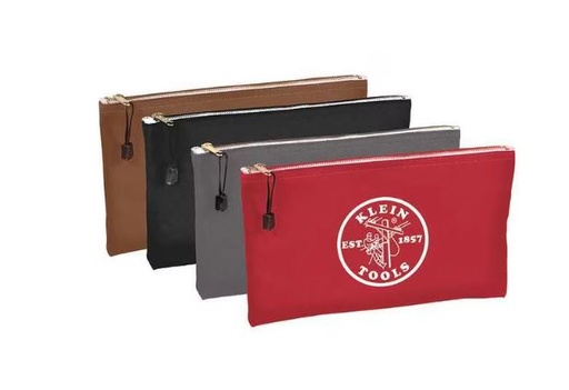 [5141] 5141  Zipper Bags, Canvas Tool Pouches Brown/Black/Gray/Red, 4-Pack