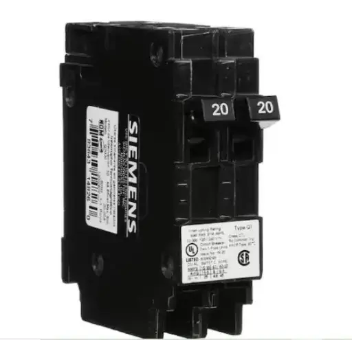 [Q202HSB-1-500] Q202HSB-1-500   BREAKER 20/20A  1P QT DUPLEX 20 Amp Tandem Single Pole Type QT Circuit Breaker SIEMENS