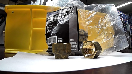 [200349] 200349  FORGED FLARE NUTS SHORT TYPE 1/2 BRASS  200349