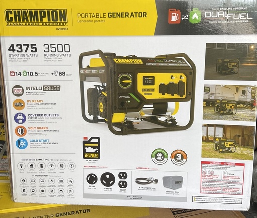 [200967] 200967 GENERATOR PORTATIL 4375VATIOS D ARRANQUE Y 3500W VATIOS CONTINUOS gas/gasolin