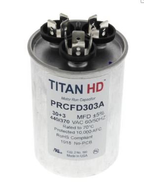 [PRCFD303A] PRCFD303A  TITAN HD 30+3MFD, 440/370V,Rnd CAPACITOR