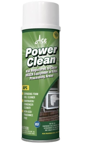 [APC] APC  POWER Clean (APC) is a powerful, NSF Registered portable, biodegradable, non-acid, non-fragranced foaming coil cleaner that penetrates deep into air conditioning and heating coils to loosen and remove grease