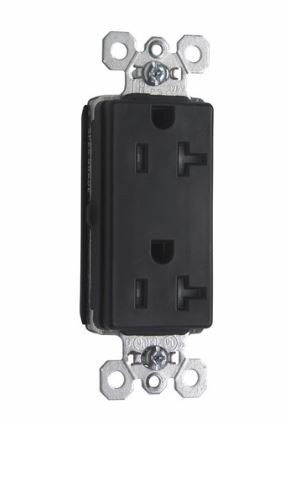 [TR26361BK] TR26361BK  20A 125V T.R DECORATOR DUPLEX RECEPTACLE BACK AND SIDE BK