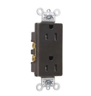 [TR26252BK] TR26252BK 15A 125V SPEC GRADE T.R DECORATOR DUPLEX RECEPTACLES BACK AND SIDE WIRE BLACK
