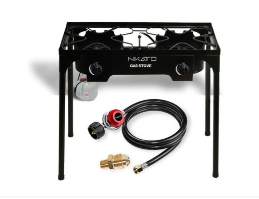 [NIK-HT-0039] NIK-HT-0039  CAMPING STOVE WITH STABD 35000BTU 2 HORNILLAS LP GAS