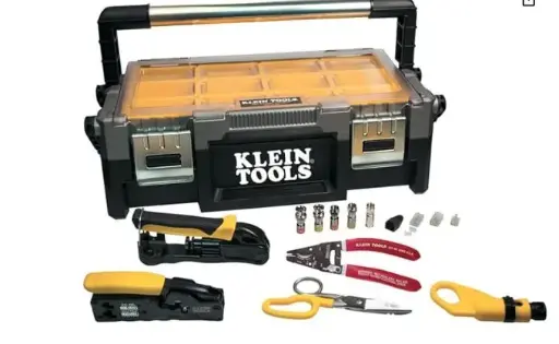 [VDV001-833] VDV001-833   VDV PRO TECH KIT WITH TRANSPORT CASE CABLE STRIPPER CLIMPER COMPRESSION CONECTERS CABLE CUTTER DATA TELEPHONE PLUGS KLEIN