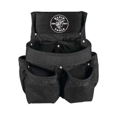 [5718] 5718 TOOL POUCH POWER LINE SERIES UTILITY POUCH FITS TOOL BELTS TO 2.5 INCH STRONG RIVET REINFORCED STICHING WIDE 8 POKET