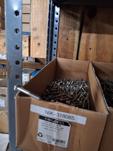 [NIK-318085] NIK-318085 HEX CAP SCREWS HALF THREAD 1/4X2