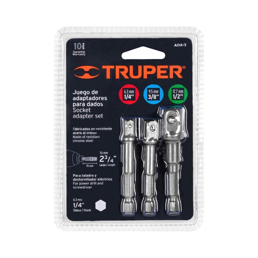 [10752] 10752   JUEGO ADAPTADORES PARA DADOS1/4'',3/8'',1/2'' ADAPTER