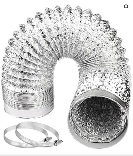 [110222 10222 110202] 110222 10222 110202 4''X25' WMF621 FOIL DUCT UL181 FLEXIBLE SECADORA