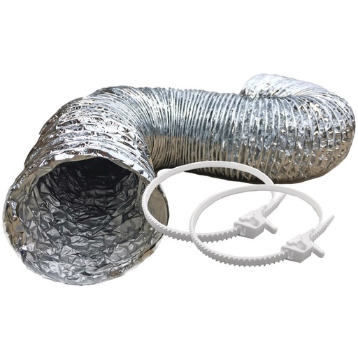 [010673 110673 WMF661] 010673 110673   DRYER VENT SILVER DUCT FOIL HOSE 4''X 8''TWU CLAMPS