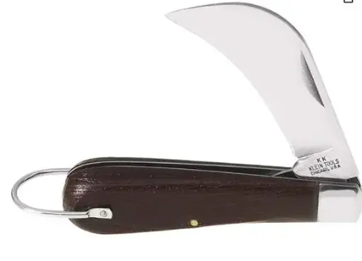 [1550-4] 1550-4  NAVAJA DE BOLSILLO DE ACERO AL CARBONO KLEIN  Pocket Knife, Electricians Knife with Carbon Steel 2-5/8 Inch Hawkbill Slitting Blade