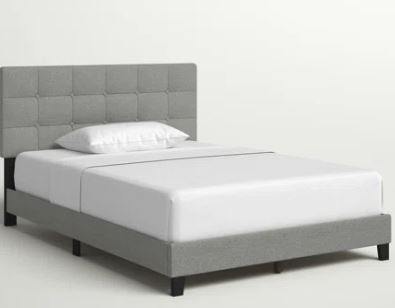 [SS8136] SS8136   BED QUEEN Bed frame with leather upholstery. Padded headboard offers additional comfort