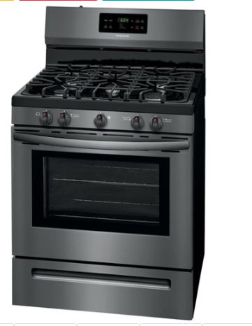 [FFGF3054TD] FFGF3054TD  Frigidaire 30" Gas Freestanding Range, Self Clean, 5.0 CF, Continuous Grates - Black SS