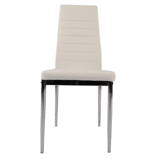 CH258  DINING CHAIR CHROME LEGS WHITE, BLACK ,RED, GREY, PU  4PCS/1BOX