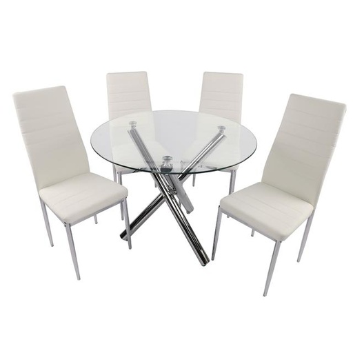 [ABBY] ABBY DINING SET  CHAIR COLORS WHITE BLACK GREY RED