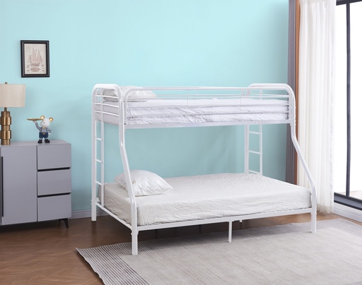 [SS2169] SS2169   BUNK BED   TWIN-FULL  WHITE BLACK