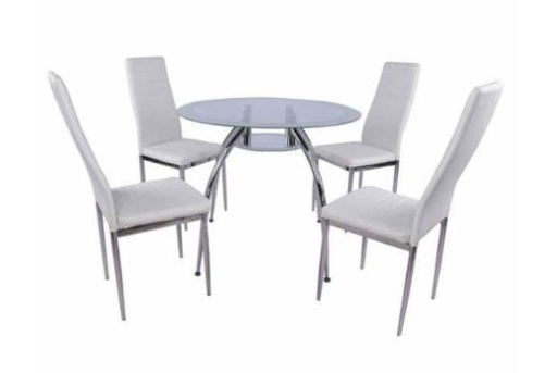 [BELLA DINING SET] BELLA DINING SET WHITE BLACK GREY RED 