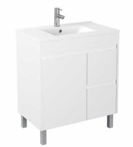 [X-PF750R-LG] X-PF750R-LG    PVC VANITY 30''X18'' WHITE COLOR WITH LEGS RIGHT DRAWERS 
