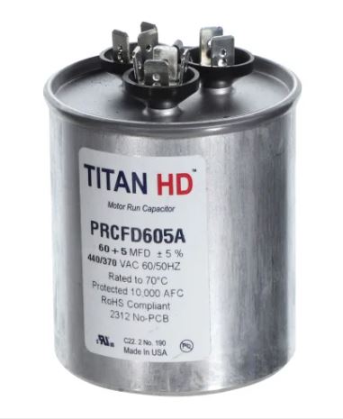 [PRCFD605A] PRCFD605A  TITAN HD 60+5MFD, 440/370V,Rnd CAPACITOR
