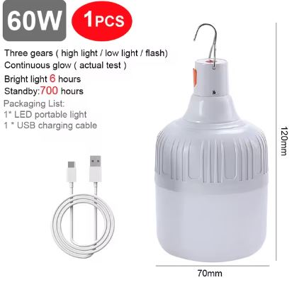 [USB] [USB] Usb Rechargeable Led Bulb Portable Camping Light Bulb Emergency Lighting Flashlight Lights Outdoor Picnics Hanging Tent Light