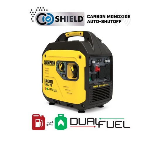 [201050] 4000W Dual Fuel Inverter Generator – CO Shield® Portable Power.