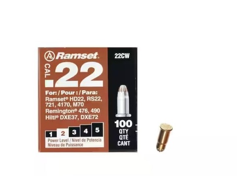[22CAL2] 22CAL2  #2  22CAL   0.22 Steel & Concrete Strip/Single-Use Load/Booster Caliber Brown Single Shot Powder Loads 